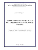 Đánh giá tình trạng ô nhiễm và đề xuất các giải pháp cải thiện chất lượng nước sông nhuệ 