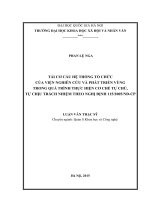 Tái cơ cấu hệ thống tổ chức của viện nghiên cứu và phát triển vùng trong quá trình thực hiện cơ chế tự chủ, tự chịu trách nhiệm theo nghị định 115 2005 nđ CP 