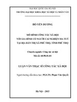 Mô hình công tác xã hội với gia đình có người cai nghiện ma túy tại địa bàn thị xã phú thọ, tỉnh phú thọ 