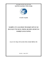 Nghiên cứu giải pháp tích hợp chữ ký số bảo mật ứng dụng trong hệ điều hành tác nghiệp lotus notes 