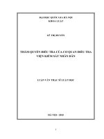 Thẩm quyền điều tra của cơ quan điều tra viện kiểm sát nhân dân 