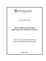 Phát triển làng nghề trên địa bàn tỉnh hải dương 