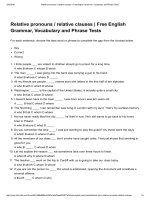 Relative pronouns   relative clauses   free english grammar, vocabulary and phrase tests 