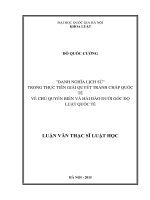 Danh nghĩa lịch sử trong thực tiễn giải quyết tranh chấp quốc tế về chủ quyền biển và hải đảo dưới góc độ luật quốc tế 