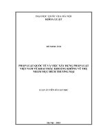 Pháp luật quốc tế và việc xây dựng pháp luật việt nam về khai thác khoảng không vũ trụ nhằm mục đích thương mại 
