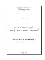 Chính sách giải quyết việc làm cho người lao động sau thu hồiđất nông nghiệp trên địa bàn thành phố phủ lý   tỉnh hà nam 