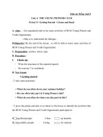 Giáo án Tiếng Anh 8 Unit 6: The young pioneers club