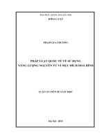 Pháp luật quốc tế về sử dụng năng lượng nguyên tử vì mục đích hòa bình 