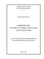 Marketing mix tại công ty cổ phần thương mại và du lịch âu việt 