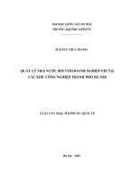 Quản lý nhà nước đối với doanh nghiệp FDI tại các khu công nghiệp thành phố hà nội 