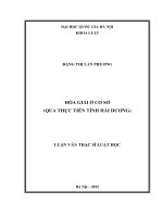 Hòa giải ở cơ sở (qua thực tiễn tỉnh hải dương) 