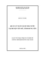 Quản lý ngân sách nhà nước tại huyện yên mỹ, tỉnh hưng yên 