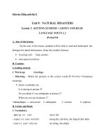 Giáo án Tiếng Anh 9 unit 9: Natural disasters