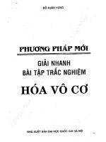 PHƯƠNG PHÁP mới GIẢI NHANH bài tập TRẮC NGHIỆM hóa vô cơ   đỗ XUÂN HƯNG 