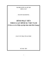 Hình phạt tiền theo luật hình sự việt nam ( trên cơ sở số liệu tại địa bàn tỉnh hà giang) 