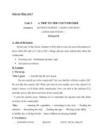 Giáo án Tiếng Anh 9 Unit 3: A trip to the countryside