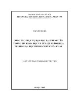 Công tác phục vụ bạn đọc tại trung tâm thông tin khoa học và tư liệu giáo khoa trường đại học phòng cháy chữa cháy 