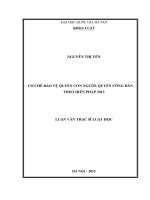 Cơ chế bảo vệ quyền con người, quyền công dân theo hiến pháp 2013 