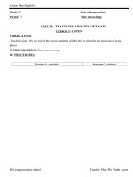 Giáo án Tiếng Anh 8 unit 11: Traveling around Vietnam