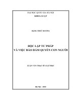Độc lập tư pháp và việc bảo đảm quyền con người 