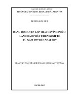 Đảng bộ huyện lập thạch (vĩnh phúc) lãnh đạo phát triển kinh tế từ năm 1997 đến năm 2009 