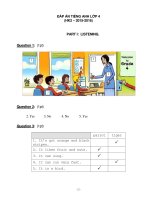 Đề kiểm tra học kỳ 2 môn tiếng anh lớp 4