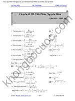 Tích phân nguyên hàm có đáp án 