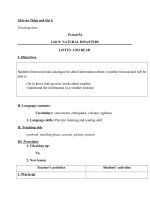 Giáo án Tiếng Anh 9 unit 9: Natural disasters