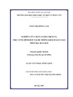 Đánh giá chất lượng dịch vụ tiệc cung đình huế tại hệ thống khách sạn 4 sao trên địa bàn huế 