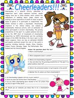 4045 cheerleaders  reading comprehension 4 tasks  videos  movies sources and links included 3 pages editable 