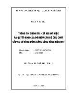 THÔNG TIN CHÍNH TRỊ XÃ HỘI VỚI VIỆC RA QUYẾT ĐỊNH CỦA ĐỘI NGŨ CÁN BỘ CHỦ CHỐT CẤP CƠ SỞ VÙNG ĐỒNG BẰNG SÔNG HỒNG HIỆN NAY