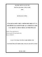 Ứng dụng kiến trúc chính phủ điện tử và mô hình SAAS (software as a service) cho các dịch vụ phần mềm ở cấp phường xã 