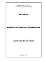 Nghiên cứu các bài toán lịch biểu và ứng dụng 