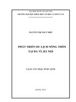 Phát triển du lịch nông thôn tại ba vì, hà nội 