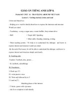 Giáo án Tiếng Anh 8 unit 11: Traveling around Vietnam