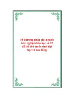 10 PHƯƠNG PHÁP GIẢI NHANH TRẮC NGHIỆM hóa học và 25 đề THI THỬ TUYỂN SINH đại học và CAO ĐẲNG 
