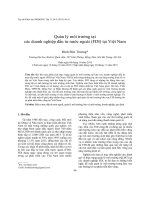 Quản lí môi trường tại doanh nghiệp đầu tư nước ngoài  Tạp chí khoa học