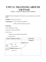 Giáo án Tiếng Anh 8 unit 11: Traveling around Vietnam