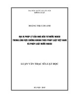 Địa vị pháp lý của nhà đầu tư nước ngoài trong lĩnh vực chứng khoán theo pháp luật việt nam và pháp luật nước ngoài 