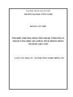 Tìm hiểu phương pháp tìm thuộc tính tối ưu nhằm tăng hiệu quả phân tích trong phân tích dữ liệu lớn 
