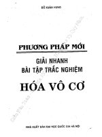 PHƯƠNG PHÁP mới GIẢI NHANH bài tập TRẮC NGHIỆM hóa vô cơ 