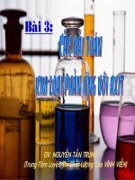 KIM LOẠI tác DỤNG với AXIT 