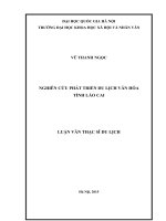 Nghiên cứu phát triển du lịch văn hóa tỉnh lào cai 