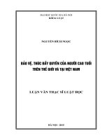 Bảo vệ, thúc đẩy quyền của người cao tuổi trên thế giới và tại việt nam 