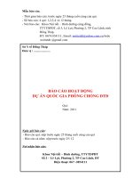 BÁO CÁO HOẠT ĐỘNG DỰ ÁN QUỐC GIA PHÒNG CHỐNG ĐÁI THÁO ĐƯỜNG