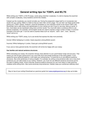 General writing tips for TOEFL and IELTS