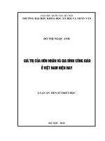 Giá trị của hôn nhân và gia đình công giáo ở việt nam hiện nay 