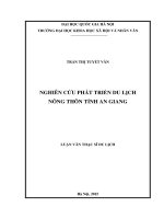 Nghiên cứu phát triển du lịch nông thôn tỉnh an giang