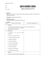 Giáo án Tiếng Anh 10 unit 9: Undersea world