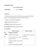 Giáo án Tiếng Anh 10 Unit 4: Special education